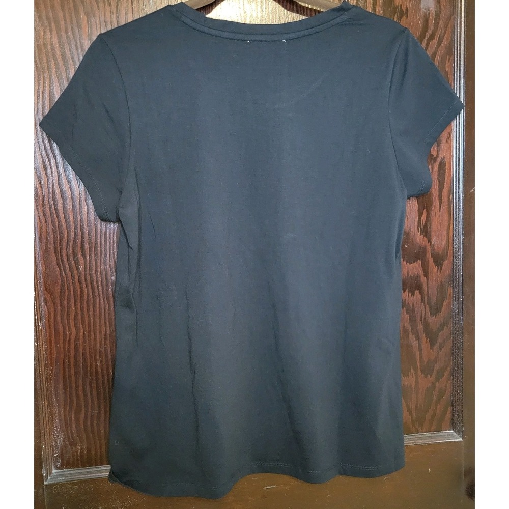 Women's T-Shirt Calvin Klein Black Size Medium NWT Stretch Casual Comfort Stud - Picture 10 of 11